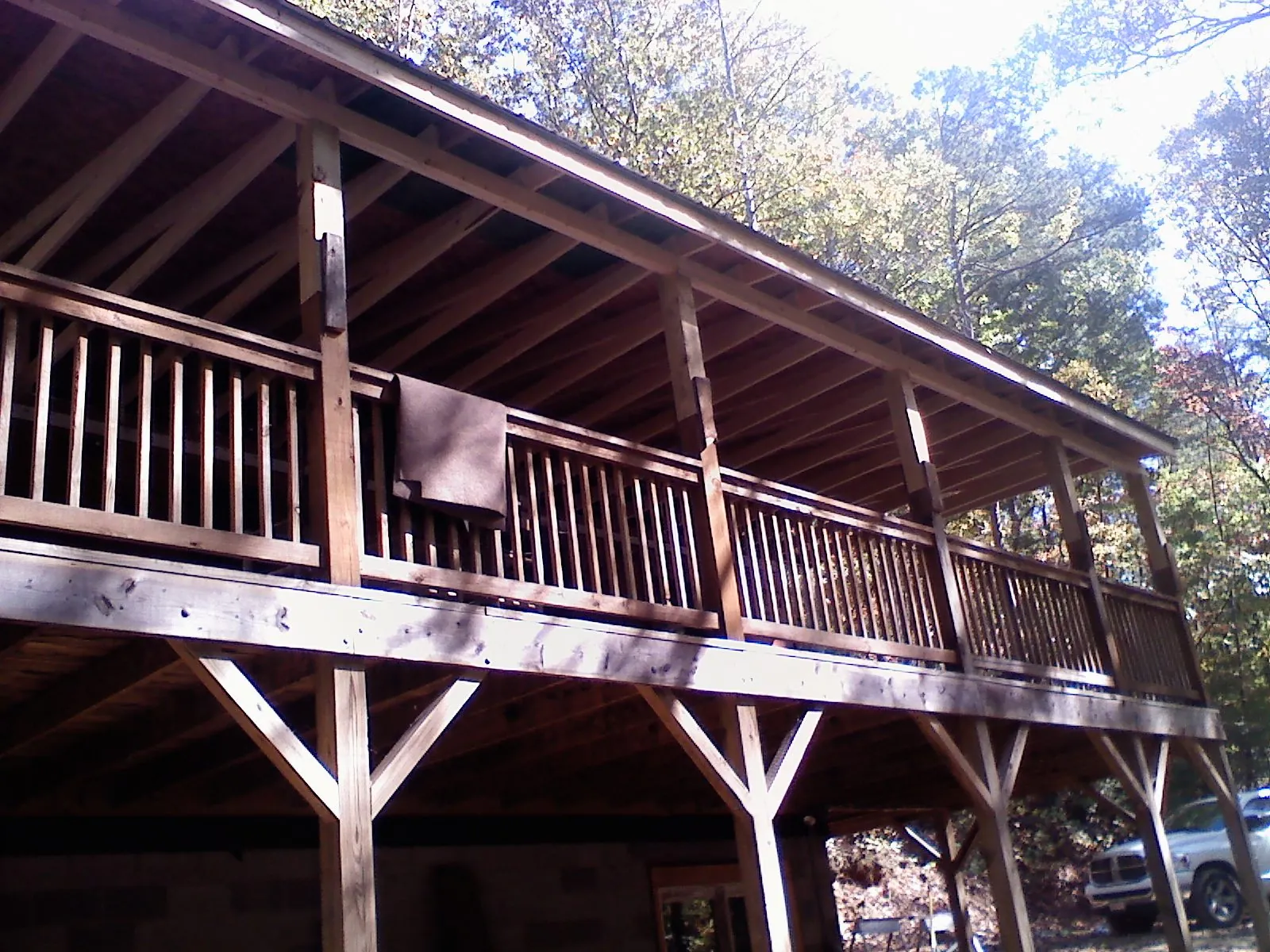 Timber framing under a new elevated porch and deck — Roof Leak Repair in Metuchen by Roofing Brothers